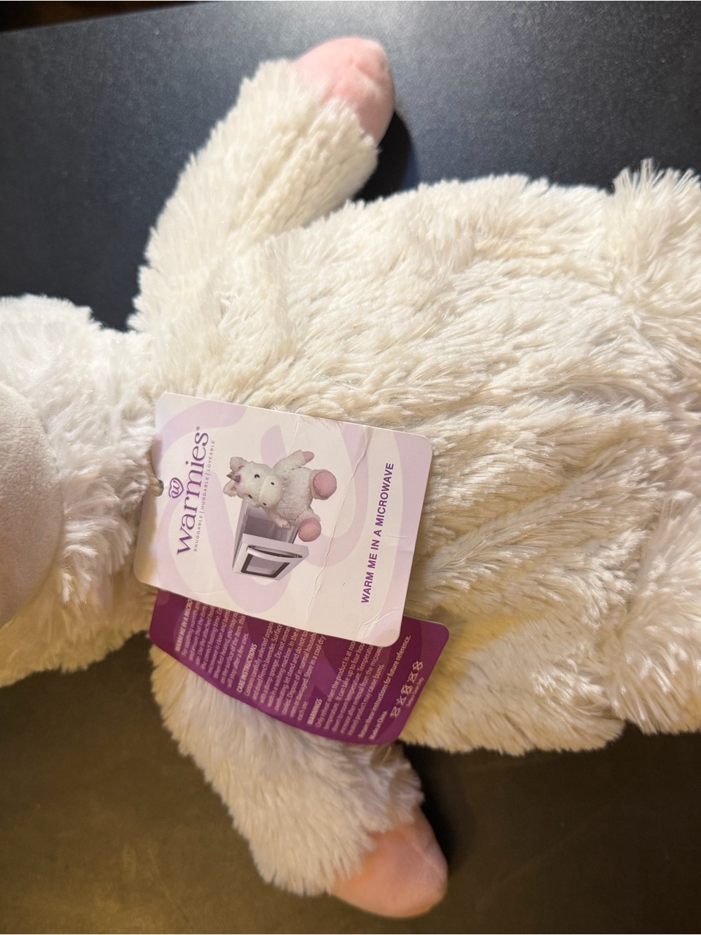 Warmies Plush Unicorn - Cream and Pink Microwaveable Stuffed Animal